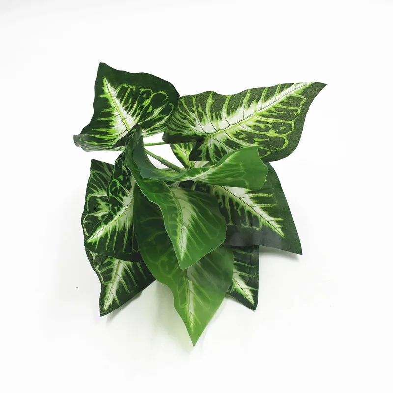 9 fork Artificial Plant Flower with Leaf Plastic Green Grass Tree Fake Foliage Bush for Home Wedding Party Decor | Дом и сад