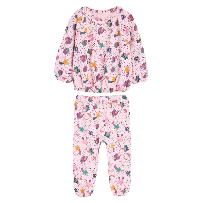 

Little maven Toddler Girls Clothing Sets with Pink Cute Strawberry Point Pattern Autumn Long Sleeves Trousers Pants Set 2-7years