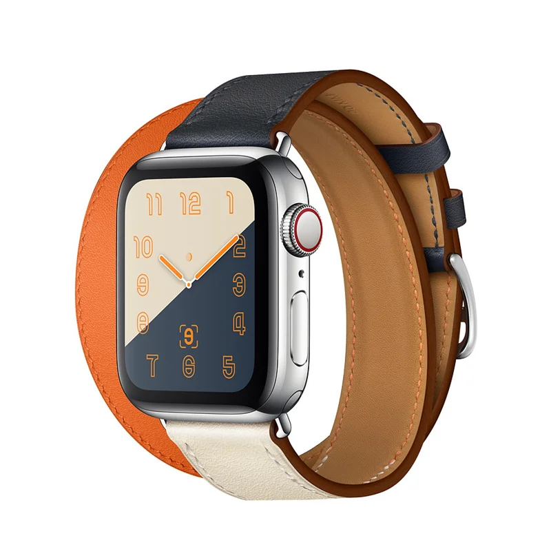 1 Кожаный ремешок для apple watch band 42 мм 38 мм iWatch band 44 мм 40 мм двойной походный браслет ремешок для часов apple watch 4 3 21 аксессуары - Цвет ремешка: 1