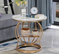 north european golden coffee table modern small living room tv cabinet sofa side table iron round marble small table