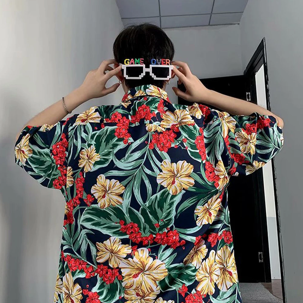 

2021 Brand Summer Hot Sell Men's Beach Shirt Fashion Short Sleeve Floral Loose Casual Shirts Printed T shirts Soft Comfort