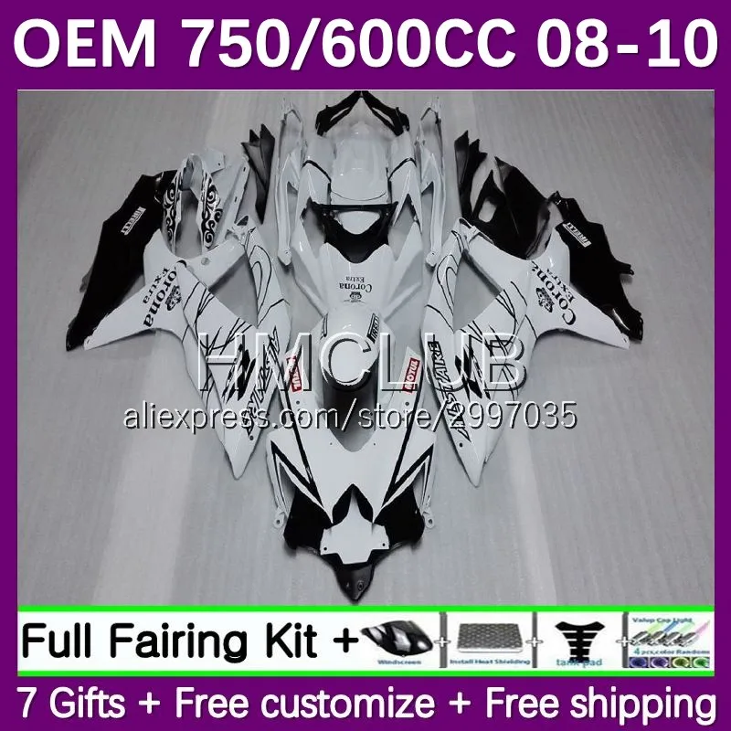 

Инъекция для SUZUKI GSXR600 K8 GSXR-600 GSXR 600 750 CC 14No.13 GSXR750 2008 2009 2010, белый глянцевый фонарь для фотографий 08 09 10