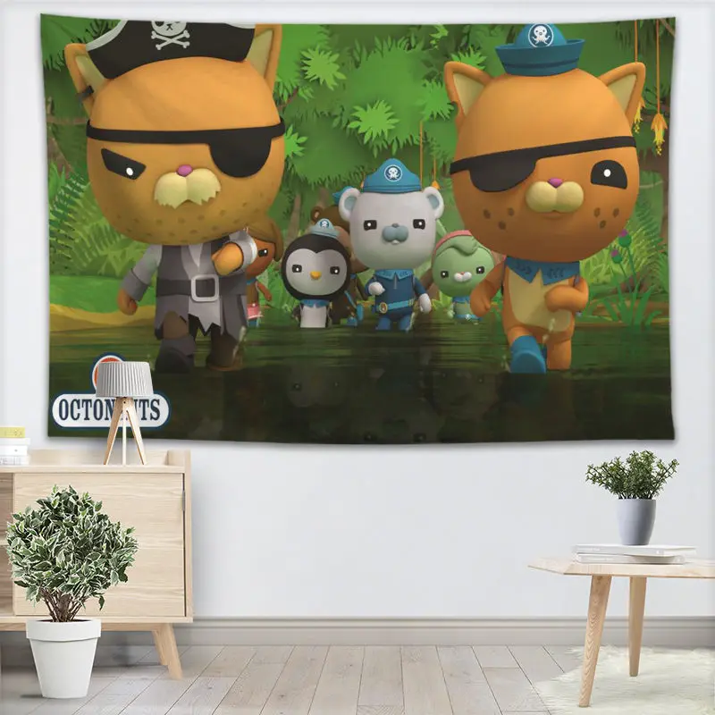 Octonauts аниме гобелен настенный Декор для домашней вечеринки на день рождения украшения тканевые гобелены палатка путешествия спальный коврик - Цвет: 7