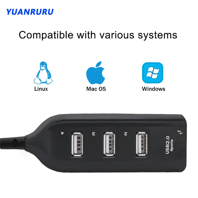 Разветвитель с 4 USB портами 2 0 дюйма|USB-хабы| |