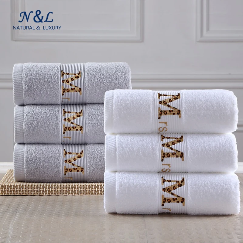 Пятизвездочное Большое банное полотенце для отеля роскошное Белое мягкое Хлопковое полотенце Mr and Mrs для взрослых плотное 180x80 женское и мужское большое полотенце для ванны 6MM83