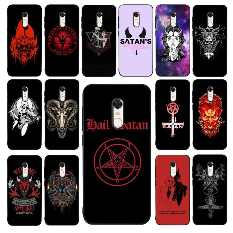 

FHNBLJ Devil Satan Phone Case for Redmi 5 6 7 8 9 A 5plus K20 4X 6 cover