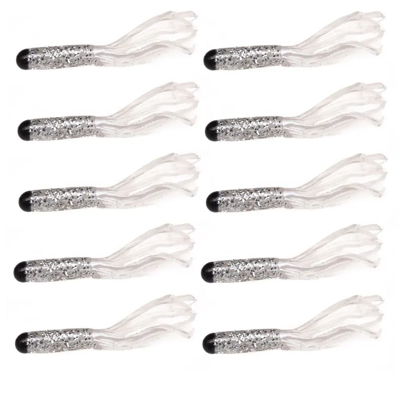 silverblackhead JYJ 10 шт. 4,5 см мягкие искусственные Червячные приманки, кальмарная трубка pesca isca Рыбная приманка вобблер для ловли карпа - Цвет: silverblackhead