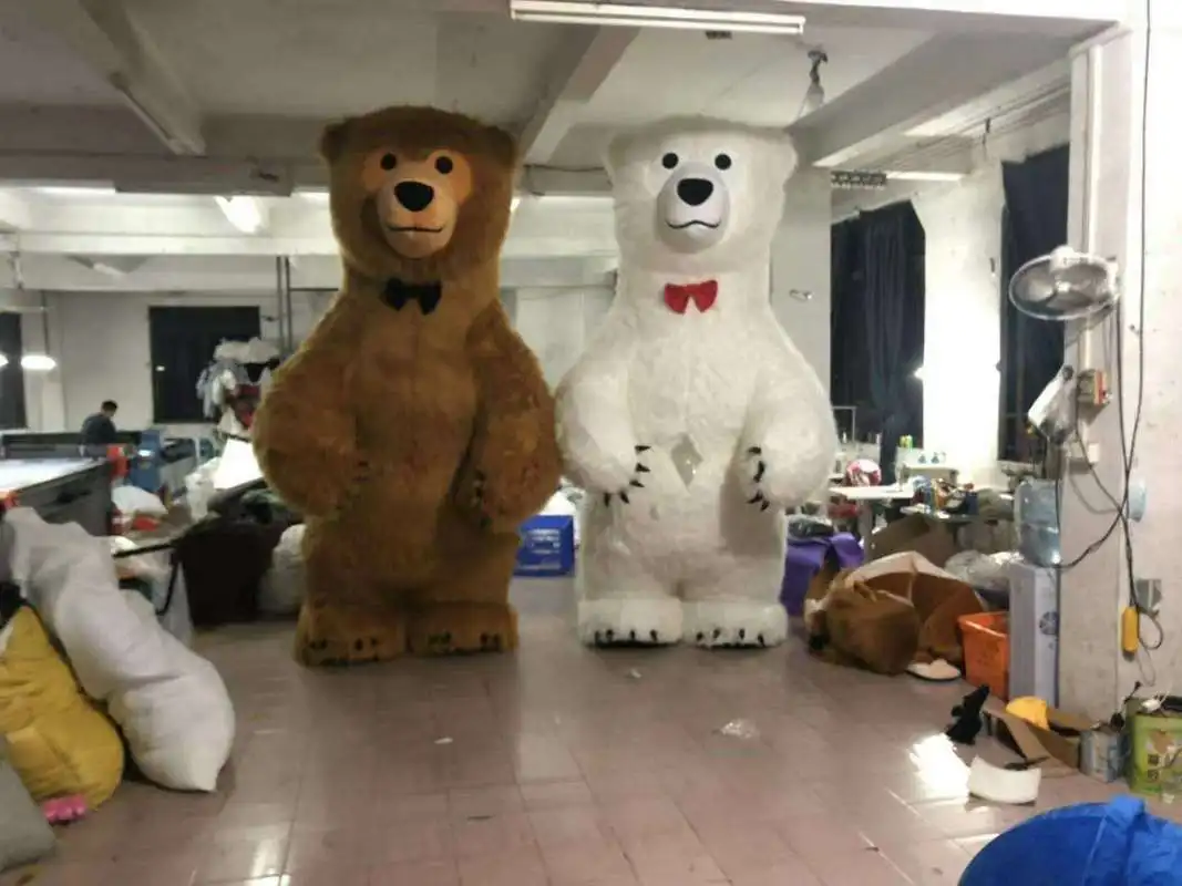 Рекламный надувной костюм белого медведя панды талисмана вечерние наряды для