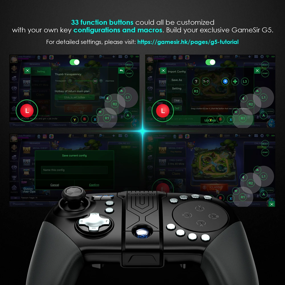 

GameSir G5 Wireless Bluetooth Gamepad, Game Controller with Trackpad, for Android Mobile Phone Games, for FPS MOBA Call of Duty