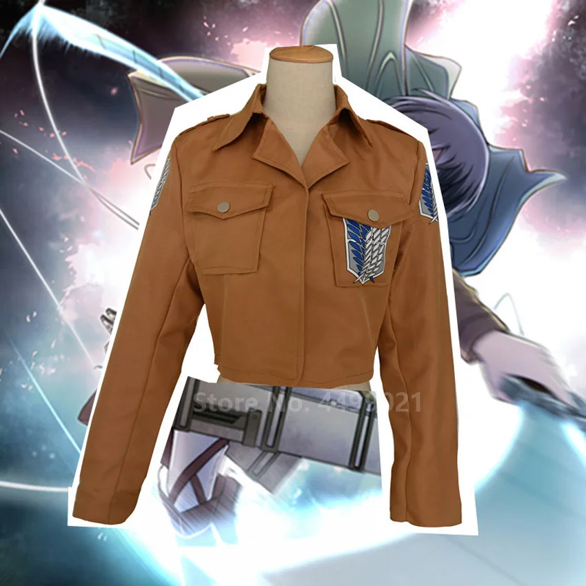 Хэллоуин атака на Титанов Recon Corps костюм для косплея пиджак ремень кожаные шорты аниме Легион eren Levi ремень Hookshot - Цвет: Jacket
