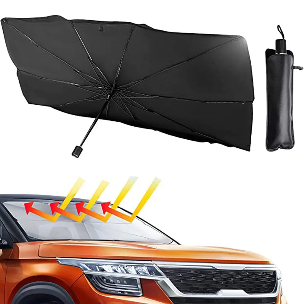 

Летние автомобильные складные зонты, зонтик в стиле переднего ветрового стекла, Солнцезащитная ткань, теплоизоляция