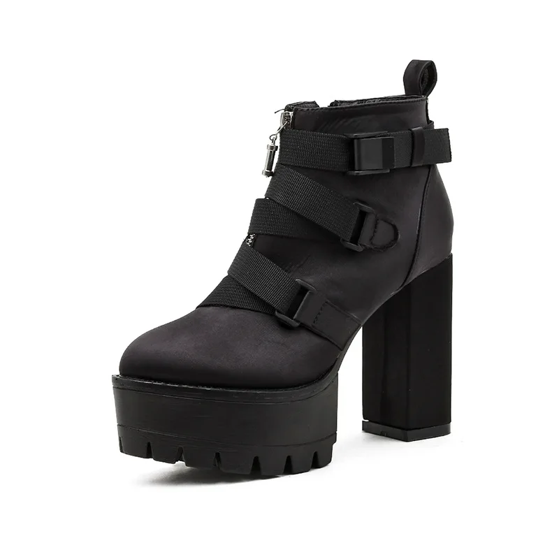 

2021 new thick heel waterproof platform thick bottom boots