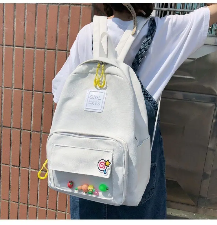 Женские прозрачные холщовые рюкзаки с фруктами Новинка лета 2019 Модные женские