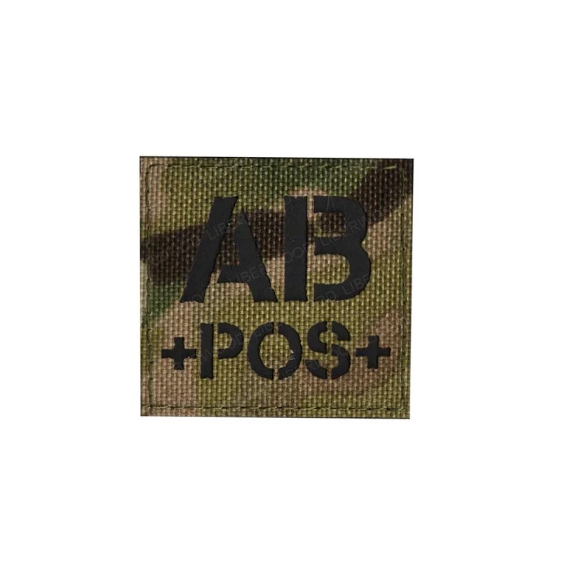 Нашивка кровяного типа A + B O AB положительная ИК-нашивка для рюкзаков тактическая