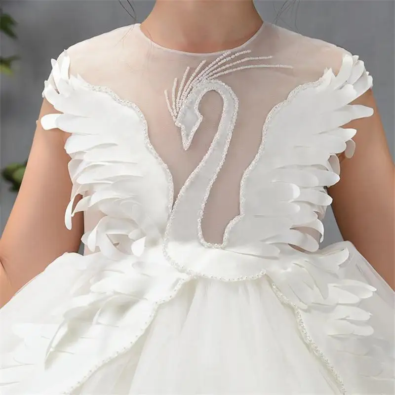 

2020 Spring Autumn Children Ball Gown Dress Kids Pageant Dress For Birthday Party Dress Baby Beading Flower Girl Dresses K259