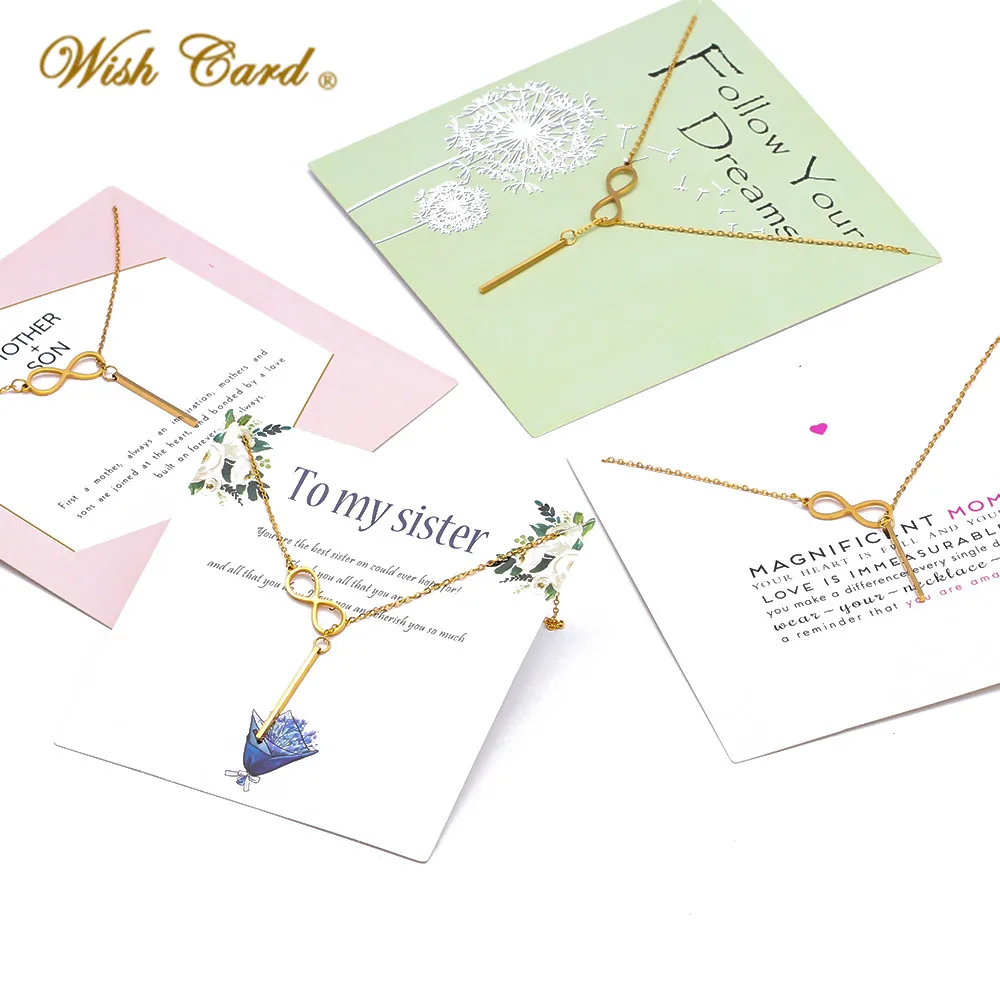 Wish Card модное ожерелье из нержавеющей стали для женщин счастливый номер 8 вечерние свадебное ожерелье ювелирные изделия подарок для девочек CN270
