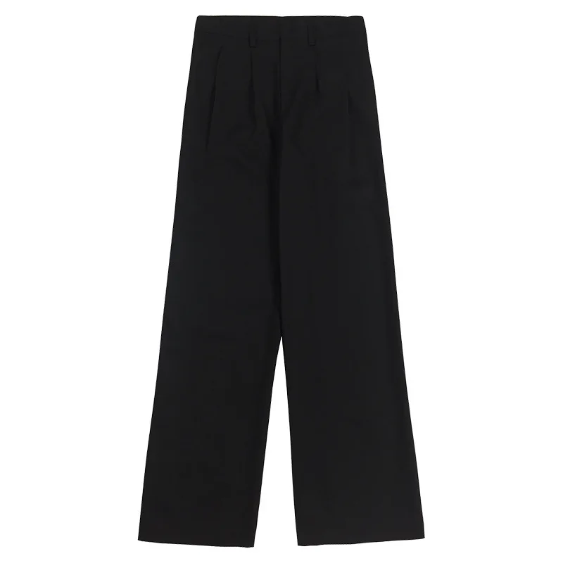 

2021 Women Fall Retro Casual Wild Straight Leg Pants Female Spring New Fashion High Waist Solid Color Wide Long Pants New Korean