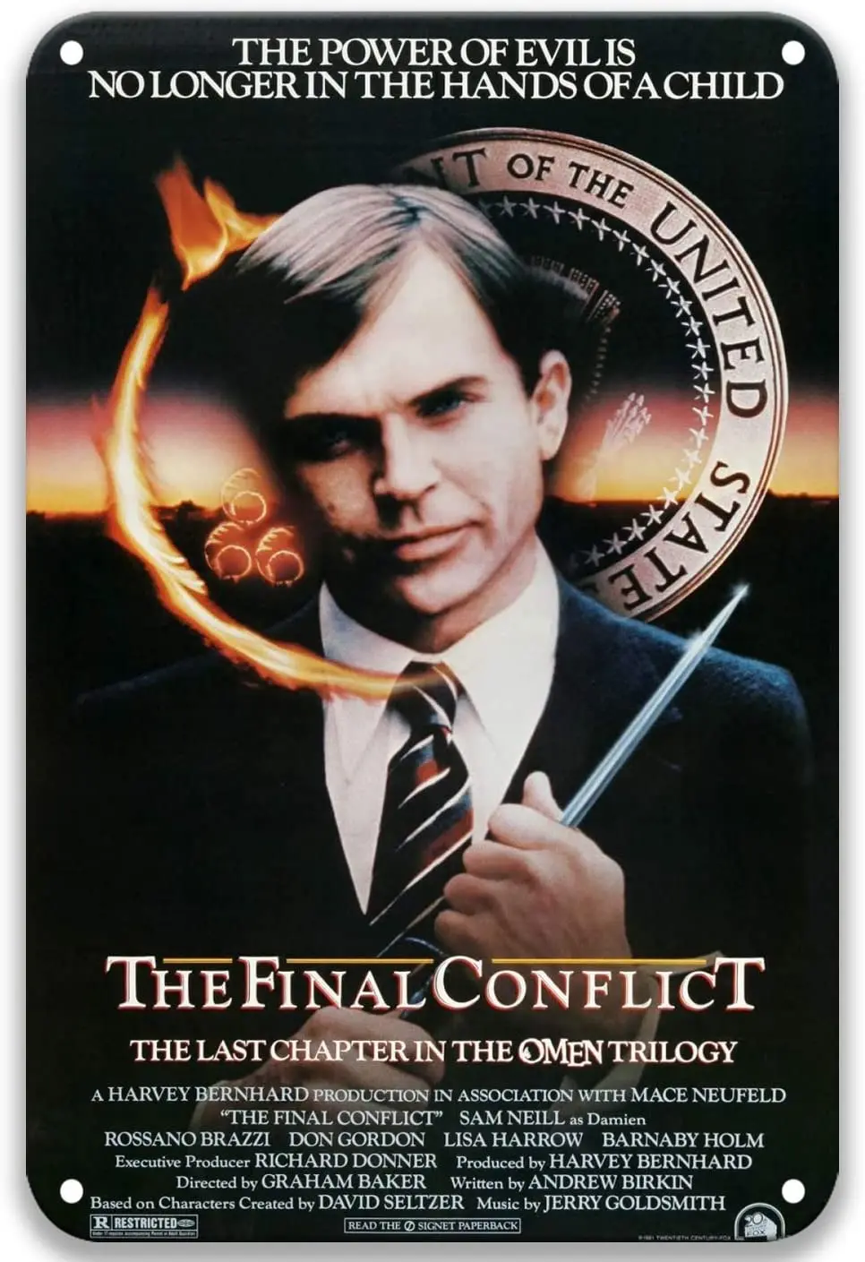 

TGDB The Final Conflict (1981),Vintage Movies Metal Tin Signs Poster Plate Painted for Room Outdoors Living Room Home Decoration