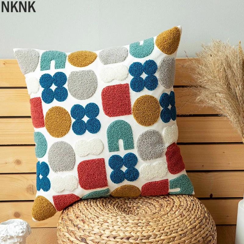 

New 45x45cm/30x50cm Cute Dots Embroidery Pillow Cover Soft Cozy Floral Cushion CoverHome Decoration for living room Kids Room