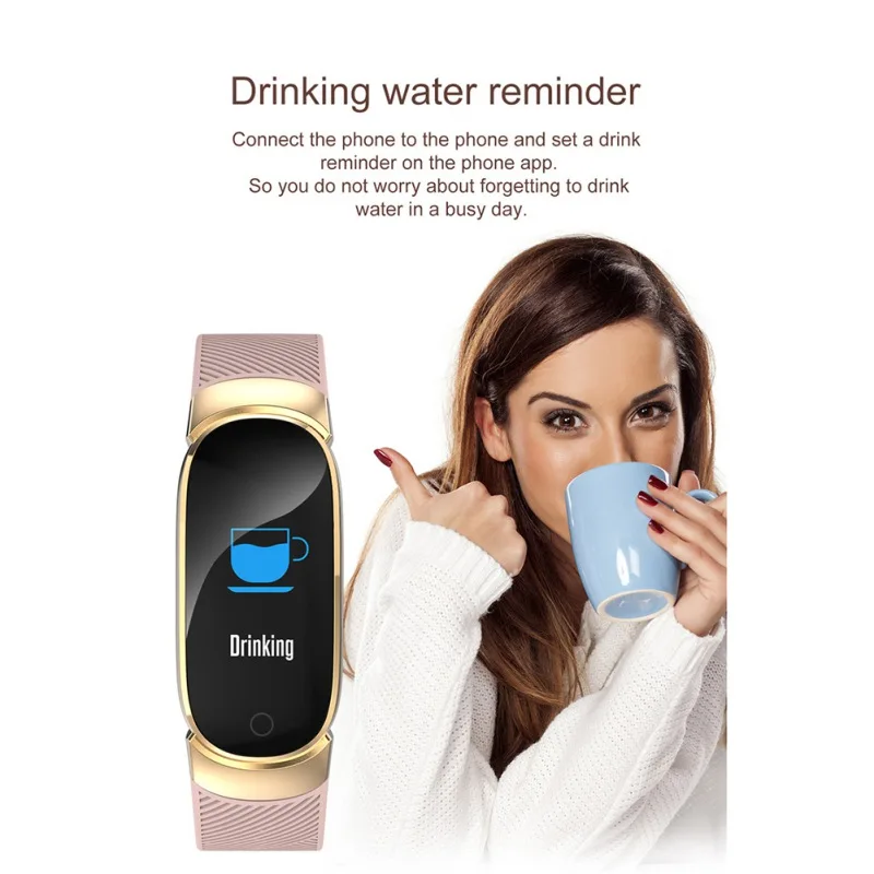 Женский водонепроницаемый смарт браслет с цветным экраном для измерения