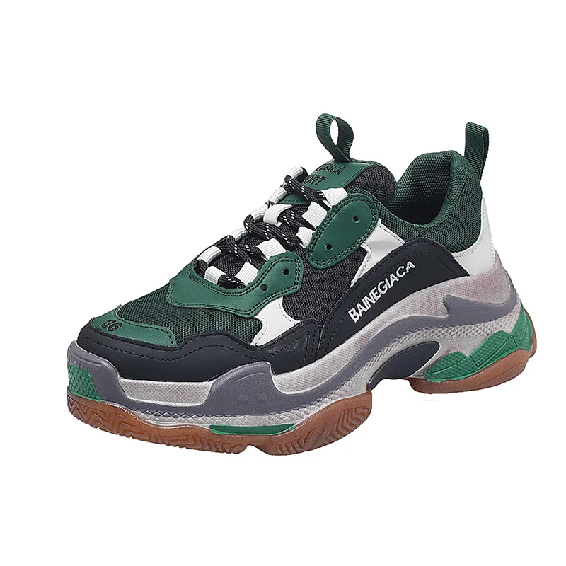 

Autumn 2021 new color block thick bottom muffin daddy shoes women's high rise cotton versatile casual sports shoes for women