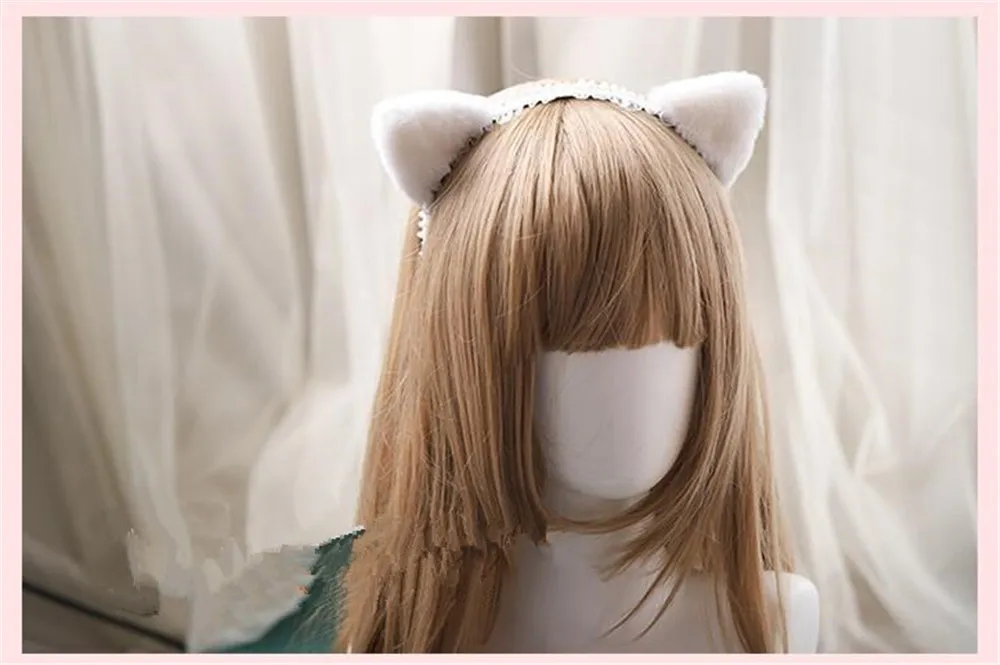 Повязка на голову с кошачьими ушками женский ободок милый для волос день