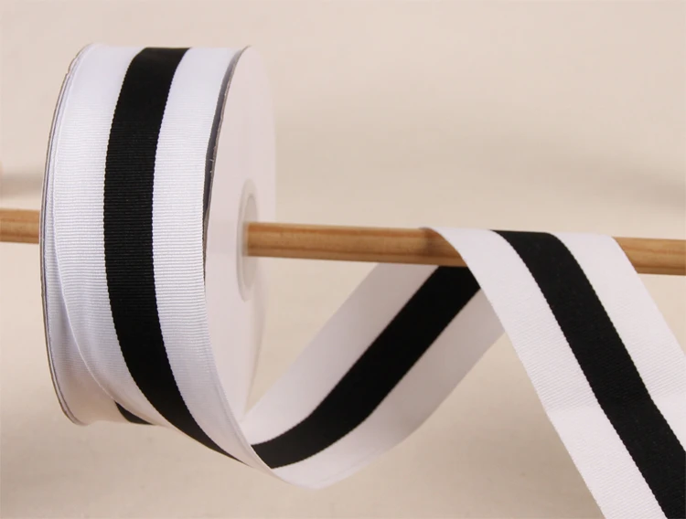 Полосатая корсажная лента из полиэстера 25 ярдов черная белая полосатая тесьма