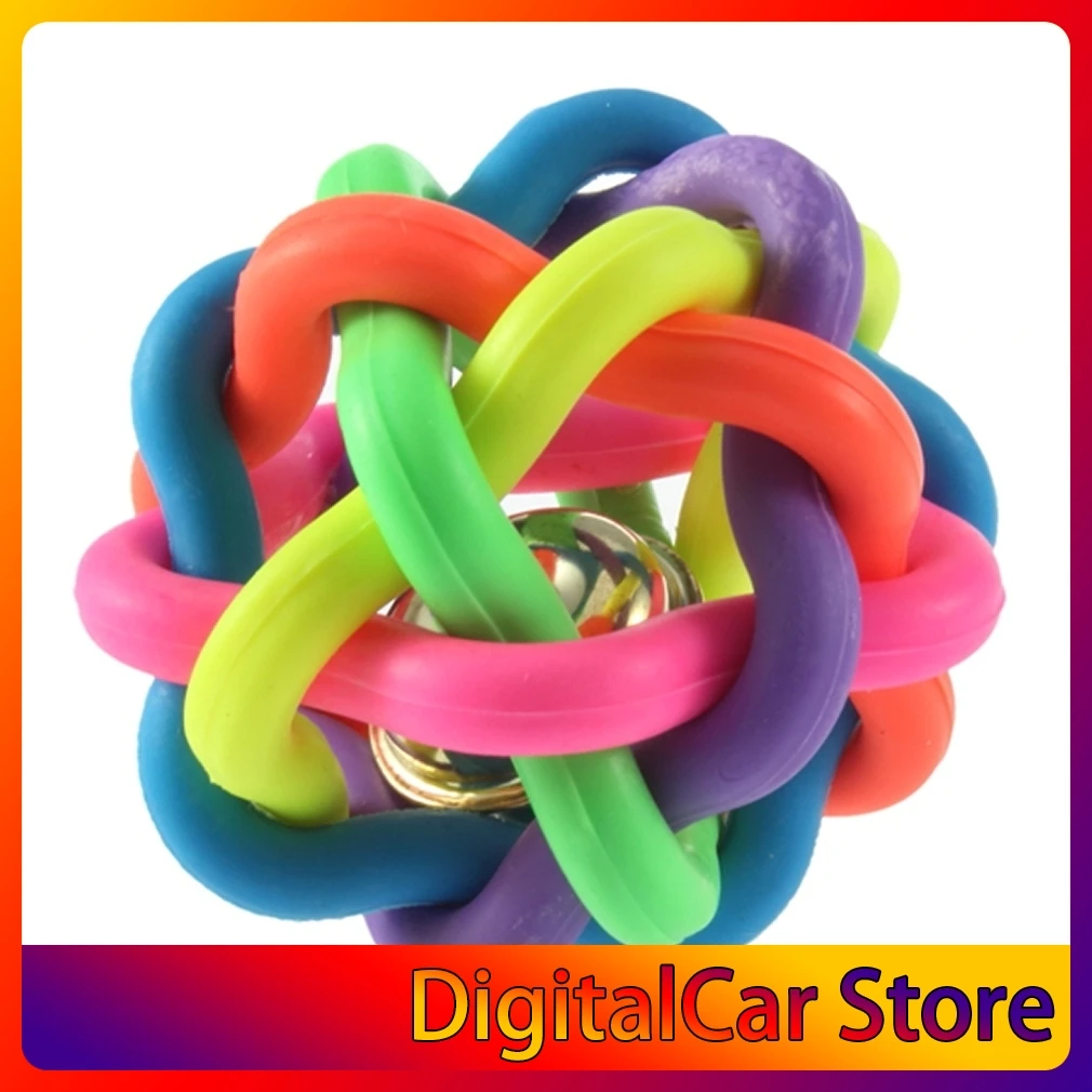 

1 шт. кота собаки любимчика игрушки красочные резиновые круглый шар с маленький колокольчик Игрушка Лидер продаж по всему миру