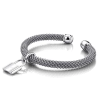 locks bracelet for women 925 silver jewelry fashion accessories heart open bracelet female cuff bracelets for women bangles