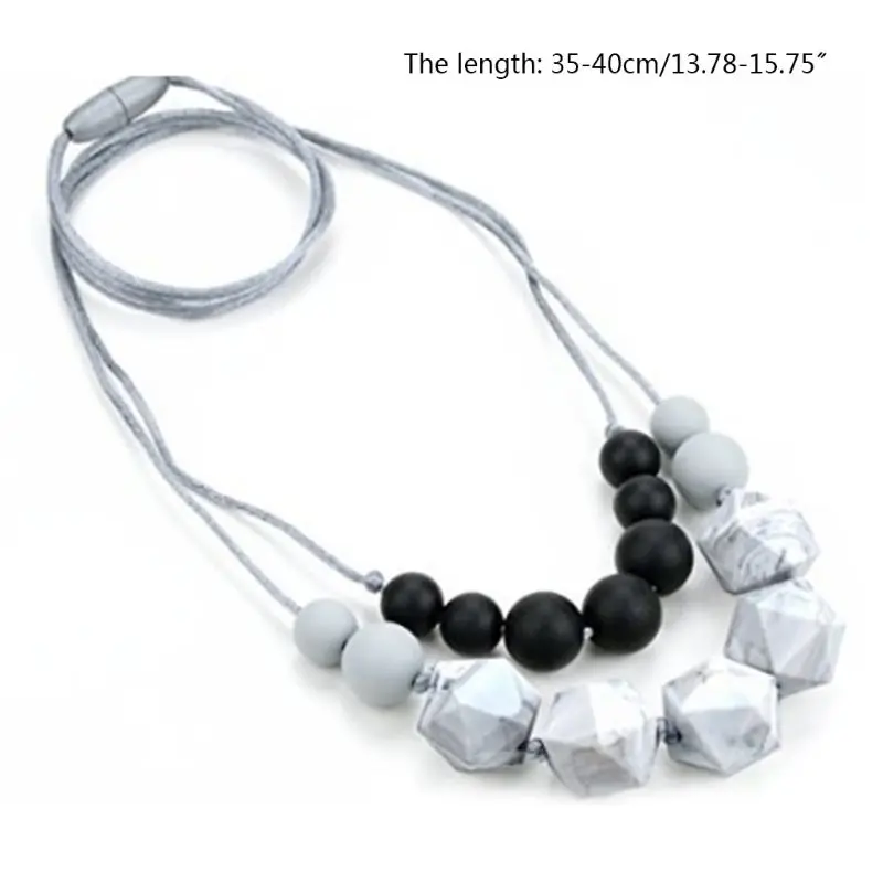 

Baby Silicone Teething Necklace Infant Chew Toy Jewellery Beads Nursing Teether