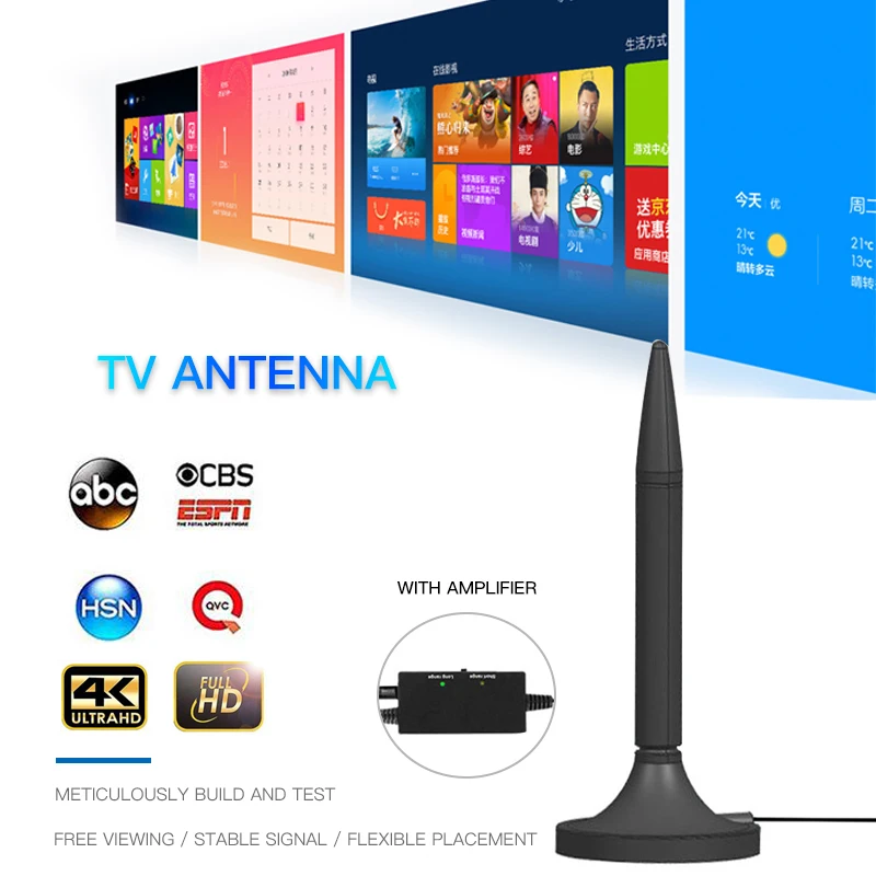 2000 миля 35db комнатная цифровая антенна с усилителем DVB-T2 DVB-t лиса спутниковая для