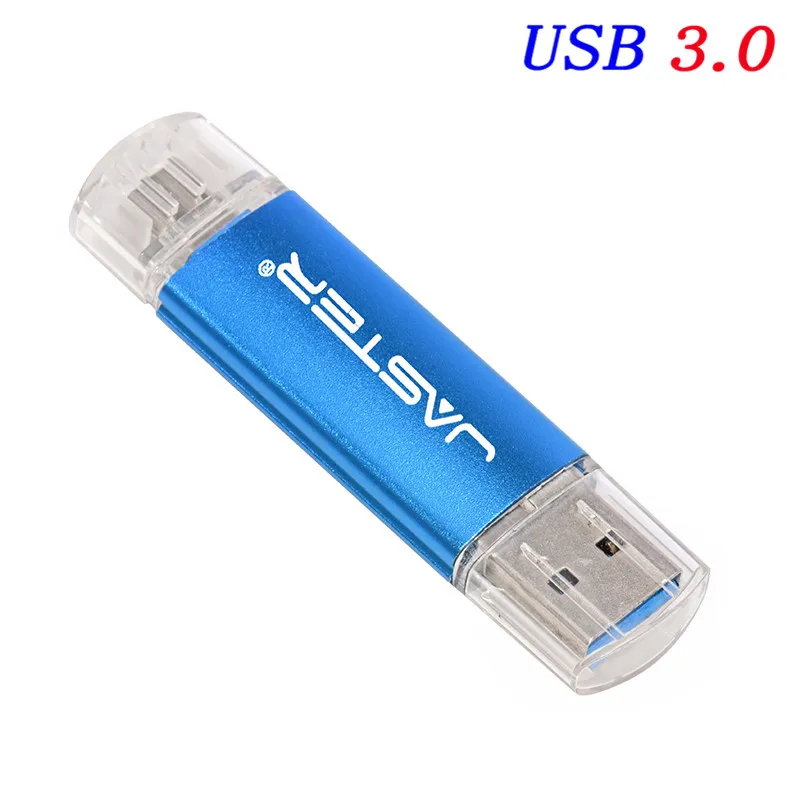 JASTER USB 3,0 высокоскоростной OTG флеш-накопитель Micro Usb флешка USB флеш-накопитель 4G 16GB 32GB 64GB внешний накопитель Флешка карта памяти - Цвет: Blue