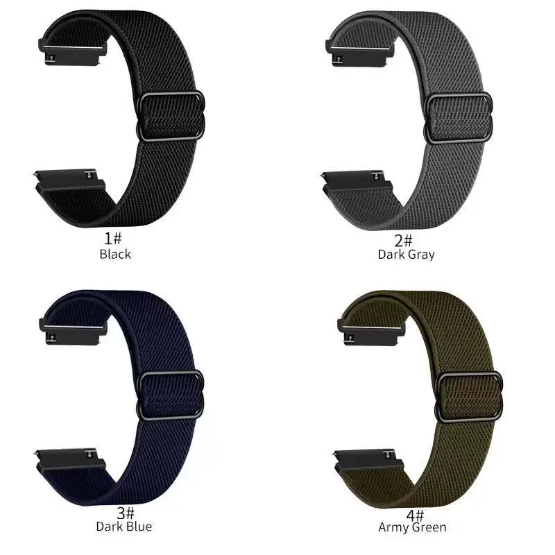 

20mm22mm adjustable elastic single loop nylon strap suitable for Samsung Huawei gt2 braided watch strap