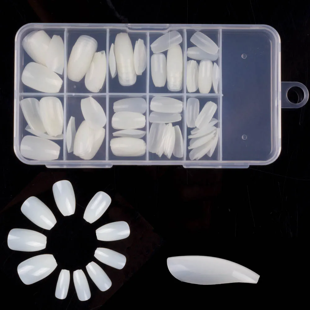 100 шт./кор. или 500 шт./пакет короткий гроб Ногтей Полное покрытие балетки накладные