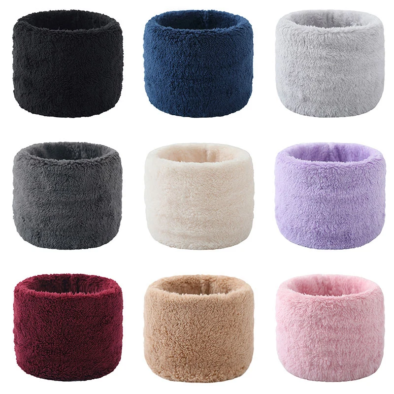 

Neutral High Neck Snood Cold-proof Single Circle Snood For Women Men Solid Color Thick Winter Warm Comfortable Plus Fleece Snood