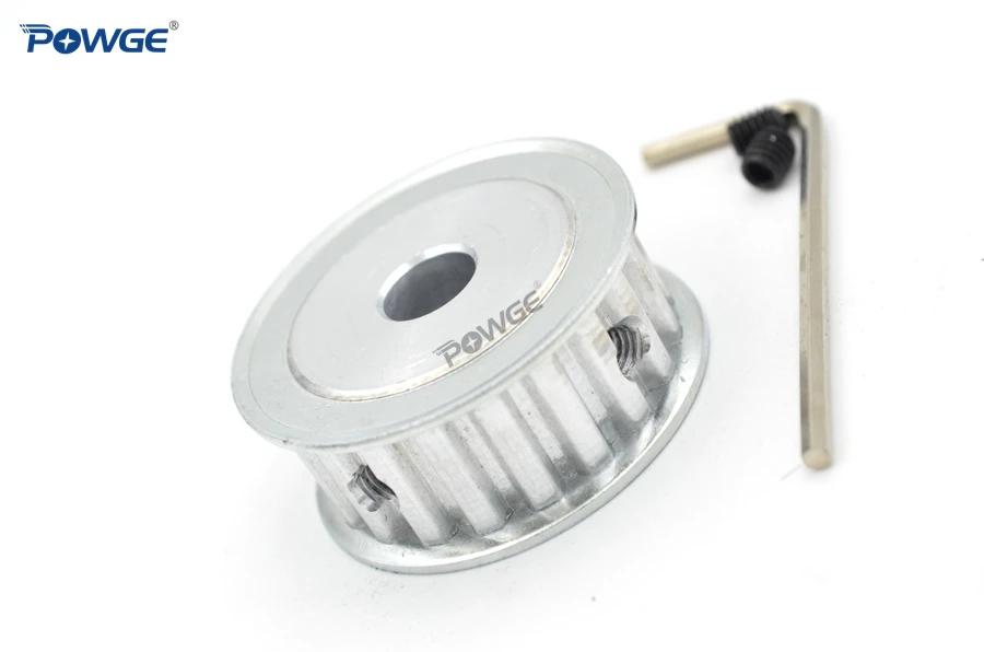 POWGE синхронный шкив T5 22 зуба алюминий 5/6/6.35/7/8/10/12/14/15/16/17/19/20 мм для ремня 10/15