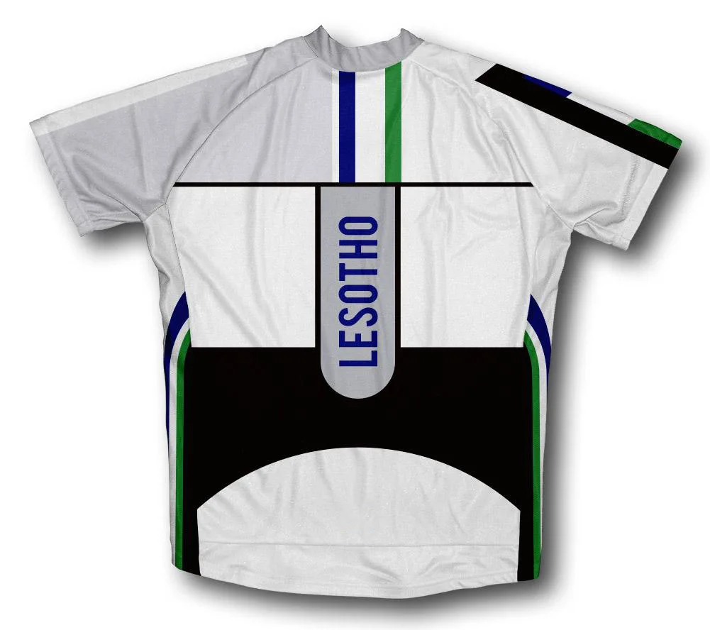 

Classic retro Lesotho men's full zipper bicycle short-sleeved cycling jersey