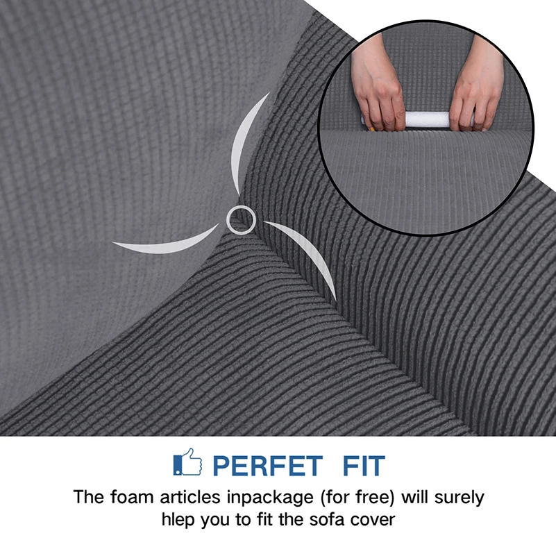 

2pcs Jacquard Stretch Sofa Cover for Living Room Elastic Sofa Slipcover Sectional Couch Cover Furniture Protector