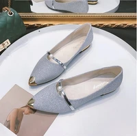 2022 women suede flats designer sneaker heel pearl loafer pointed toe ballet dancing flock shoes trend platform