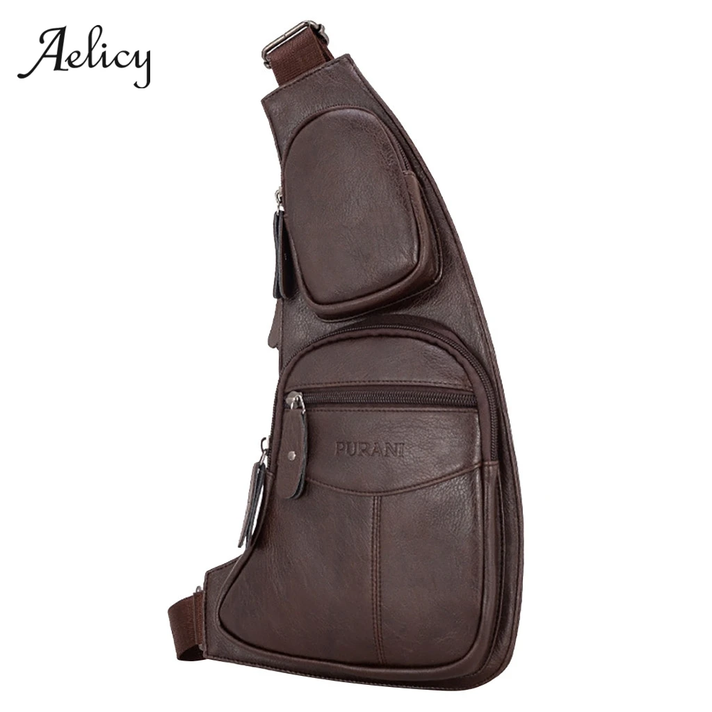 Высокое качество мужской подлинный винтажный слинг из воловьей кожи нагрудный