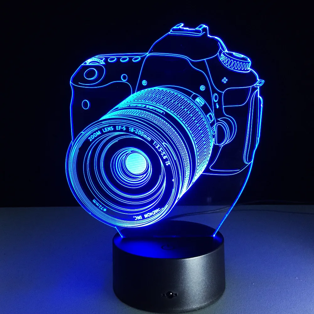 Подарок для подруги бойфренда 7 цветов Изменение 3D Голограмма камера лампы вечерние Подарок на годовщину подарок на день Святого Валентина