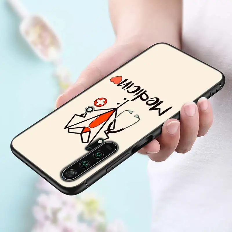 Черный силиконовый чехол для медсестры медицинская медицина для huawei Honor 10i 9X8X20 10 9 Lite 8 8A 7A 7C Pro удобный телефонный футляр - Цвет: Style 01