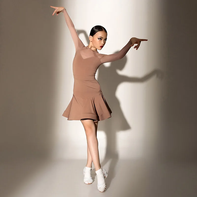 

Платье для латиноамериканских танцев с длинным рукавом, DWY6818