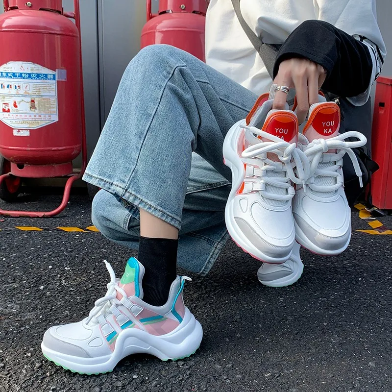 

Brand Designer Casual Sneakers For Women Dad Shoes Fashion Sneakers Leisure Shoes 2021 Women's Summer Shoes Chunky Sneaker