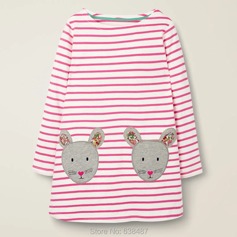 

2020 Брендовое цельнокроеное платье с длинным рукавом, одежда для маленьких девочек в полоску, детское платье принцессы из 100% хлопка для дево...