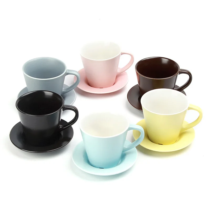 Tulips Ceramics Coffee Cups Saucers Suit European Cappuccino Latte Milk Restaurant Afternoon Tea Black TeaCup | Дом и сад