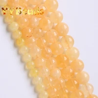 natural yellow citrines round beads for jewellery making loose spacer stone bead diy bracelet accessories 6 8 10mm 15 wholesale