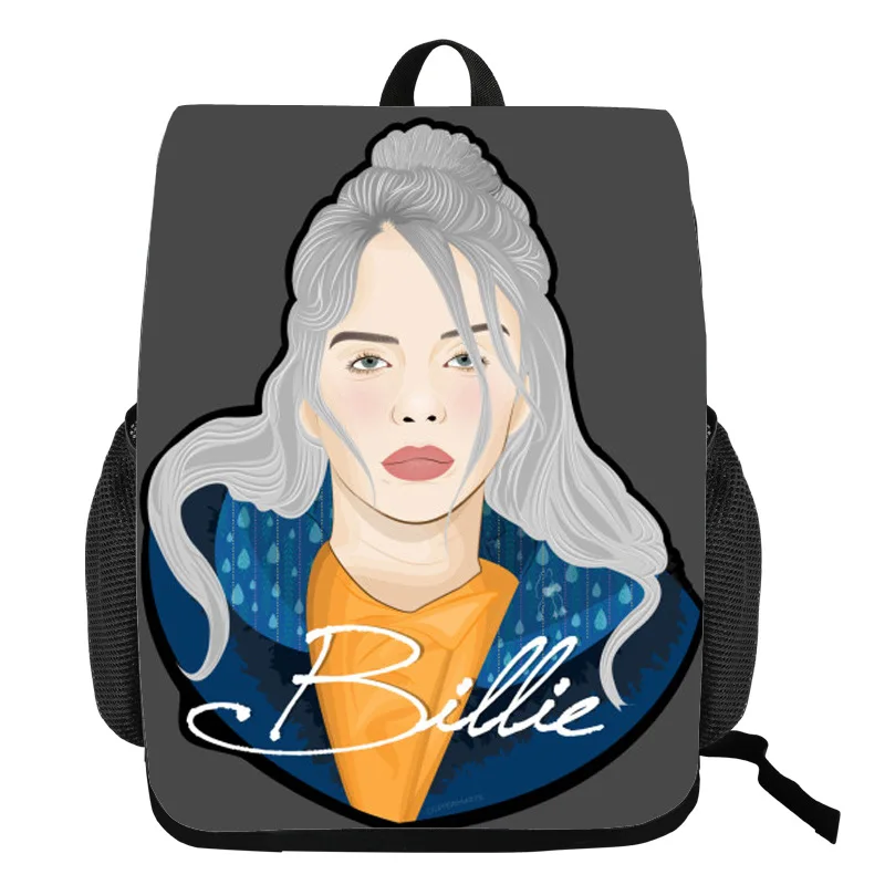 12 Billie Eilish Bagpack Подростковая распылитель ранцевого типа для с искусственного меха, сумочка, добавить свой комментарий elish портфели джинсовый пенал для мальчиков и для девочек рюкзак для путешествий - Цвет: 12