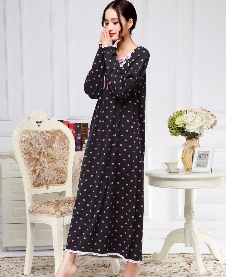 Весенне-осенне-зимняя женская одежда для сна с длинными рукавами Вязаная