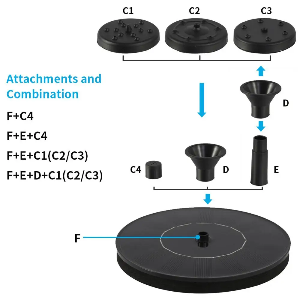 Набор для полива фонтанов на солнечной батарее погружной садовый насос с